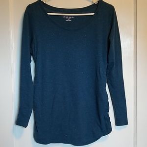 Liz Lange blue sparkle long sleeve shirt